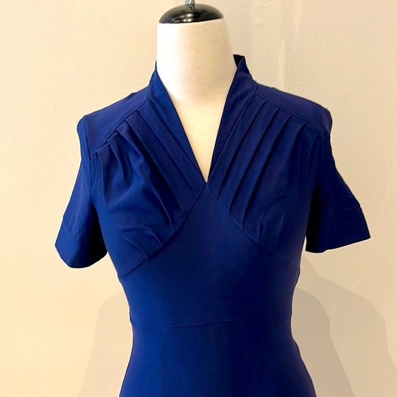 Blue business- casual dress - Picture 2 of 3